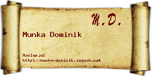Munka Dominik névjegykártya